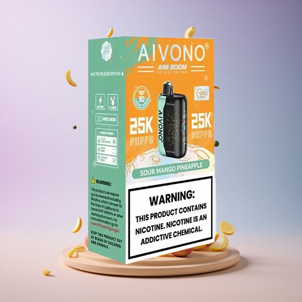 Aivono Aim Boom 25000 Sour Mango Pineapple Zero Nicotine 650mAh