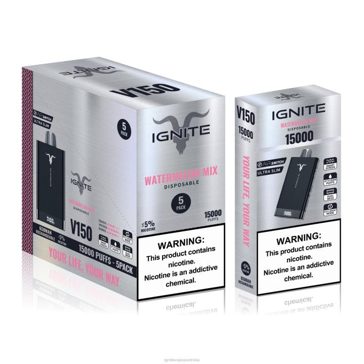 RP6R84 IGNITE V150 Vape Pen 5-Pack Ignite group Australia pty ltd - Dragon Fruit Lemonade