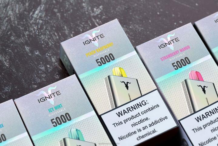 RP6R147 IGNITE V50 Vape Pen 10-Pack Ignite vape Aus - Peach Raspberry