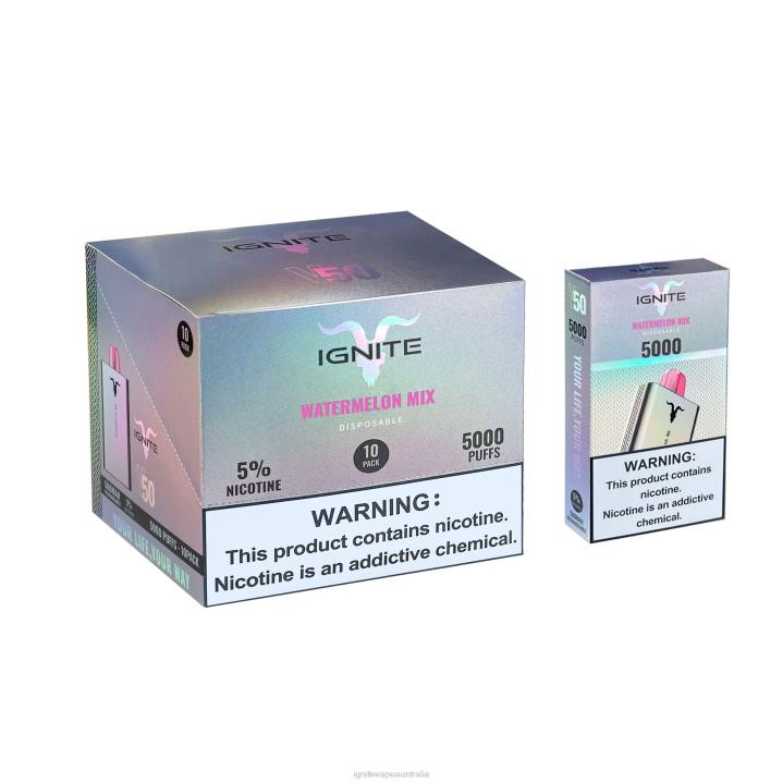 RP6R147 IGNITE V50 Vape Pen 10-Pack Ignite vape Aus - Peach Raspberry
