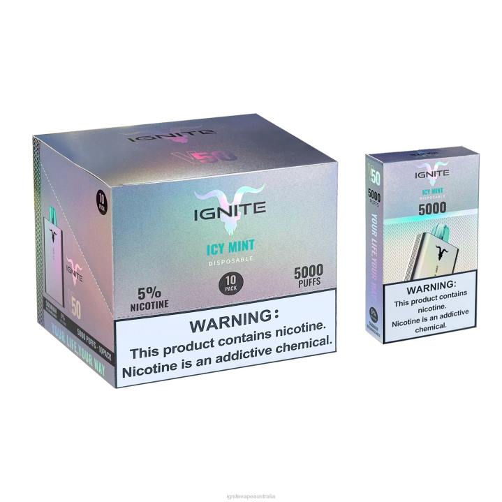RP6R147 IGNITE V50 Vape Pen 10-Pack Ignite vape Aus - Peach Raspberry
