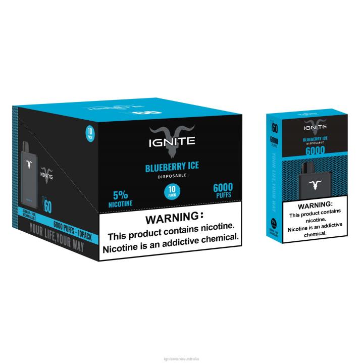 RP6R18 IGNITE V60 Vape Pen 10-Pack Ignite flavours - Grape Ice