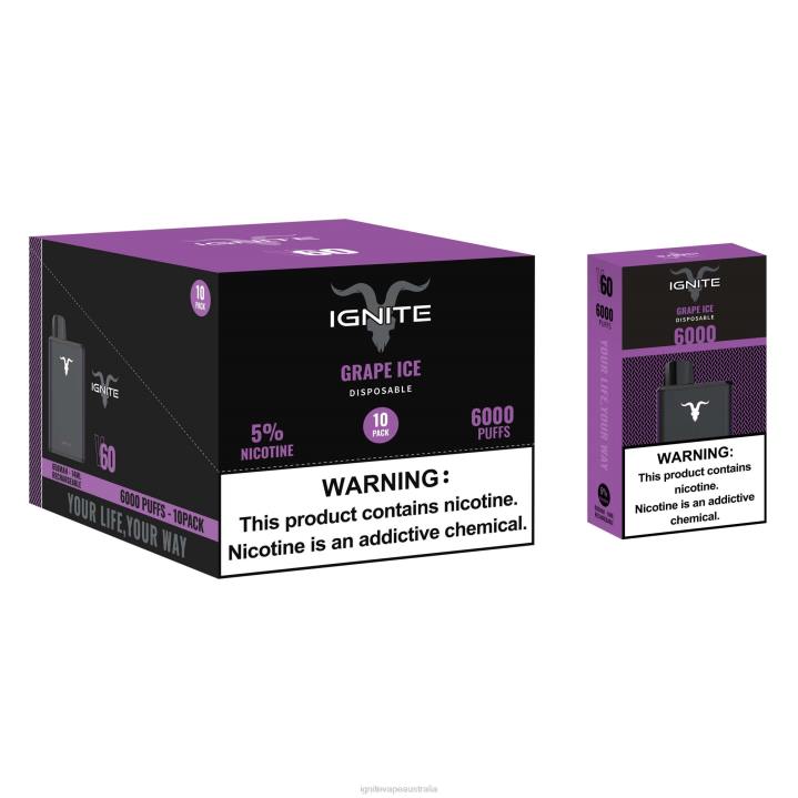 RP6R18 IGNITE V60 Vape Pen 10-Pack Ignite flavours - Grape Ice