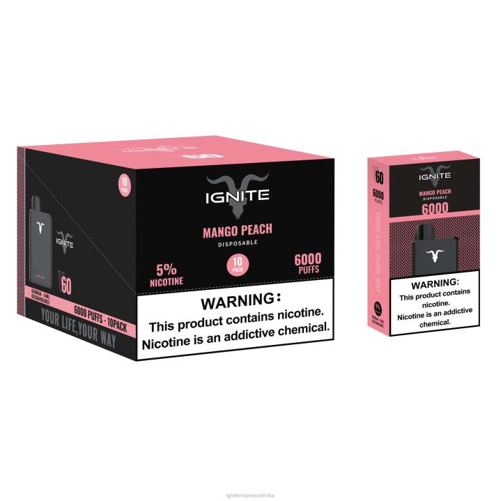 RP6R23 IGNITE V60 Vape Pen 10-Pack Ignite Australia Melbourne - Raspberry Lemonade