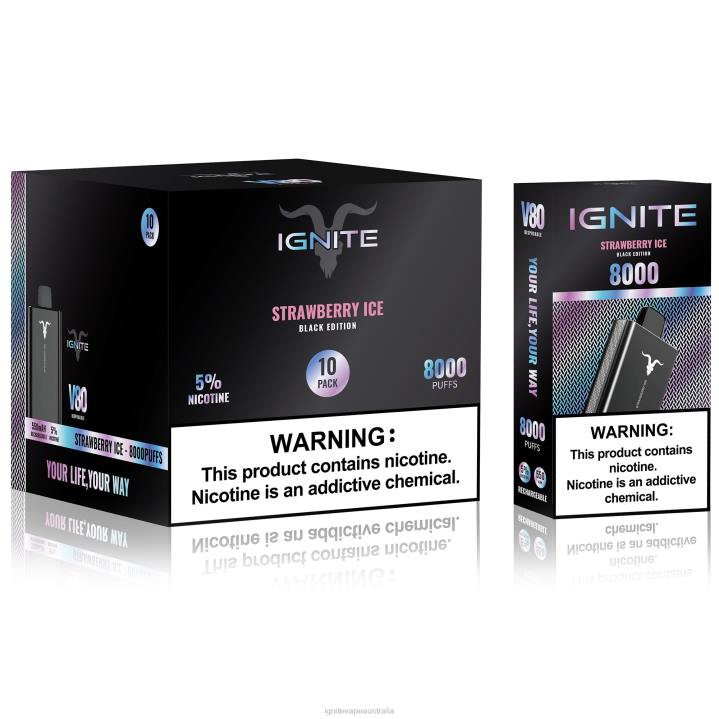 RP6R64 IGNITE V80 Vape Pen 10-Pack Ignite group Australia pty ltd - Strawberry Kiwi