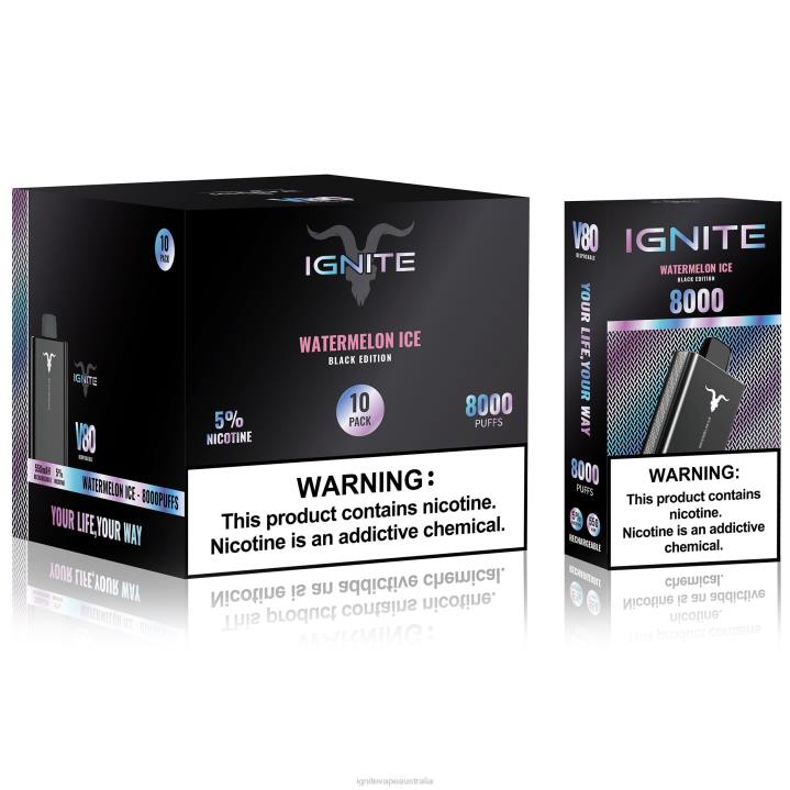 RP6R64 IGNITE V80 Vape Pen 10-Pack Ignite group Australia pty ltd - Strawberry Kiwi
