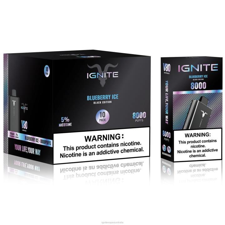 RP6R64 IGNITE V80 Vape Pen 10-Pack Ignite group Australia pty ltd - Strawberry Kiwi